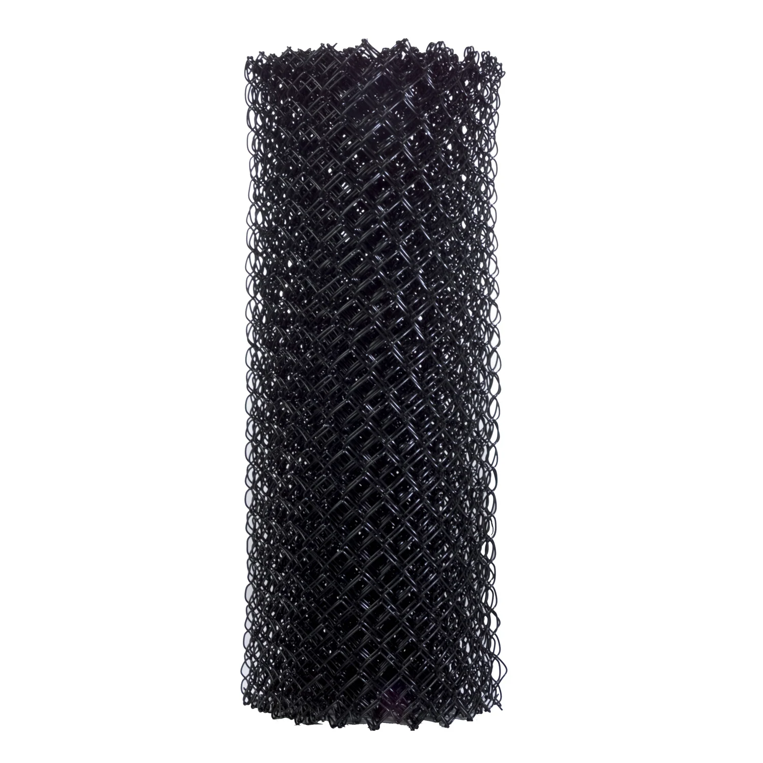 4 Foot x 50 Foot Black 8 Gauge Chain Link Fence Fabric with 2 Inch Diamond, Knuckle-Knuckle Finish