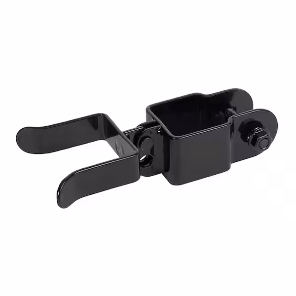 Black Powder-Coated Fork Latch for 2 1/2 Inch Ornamental Fence Gate Post
