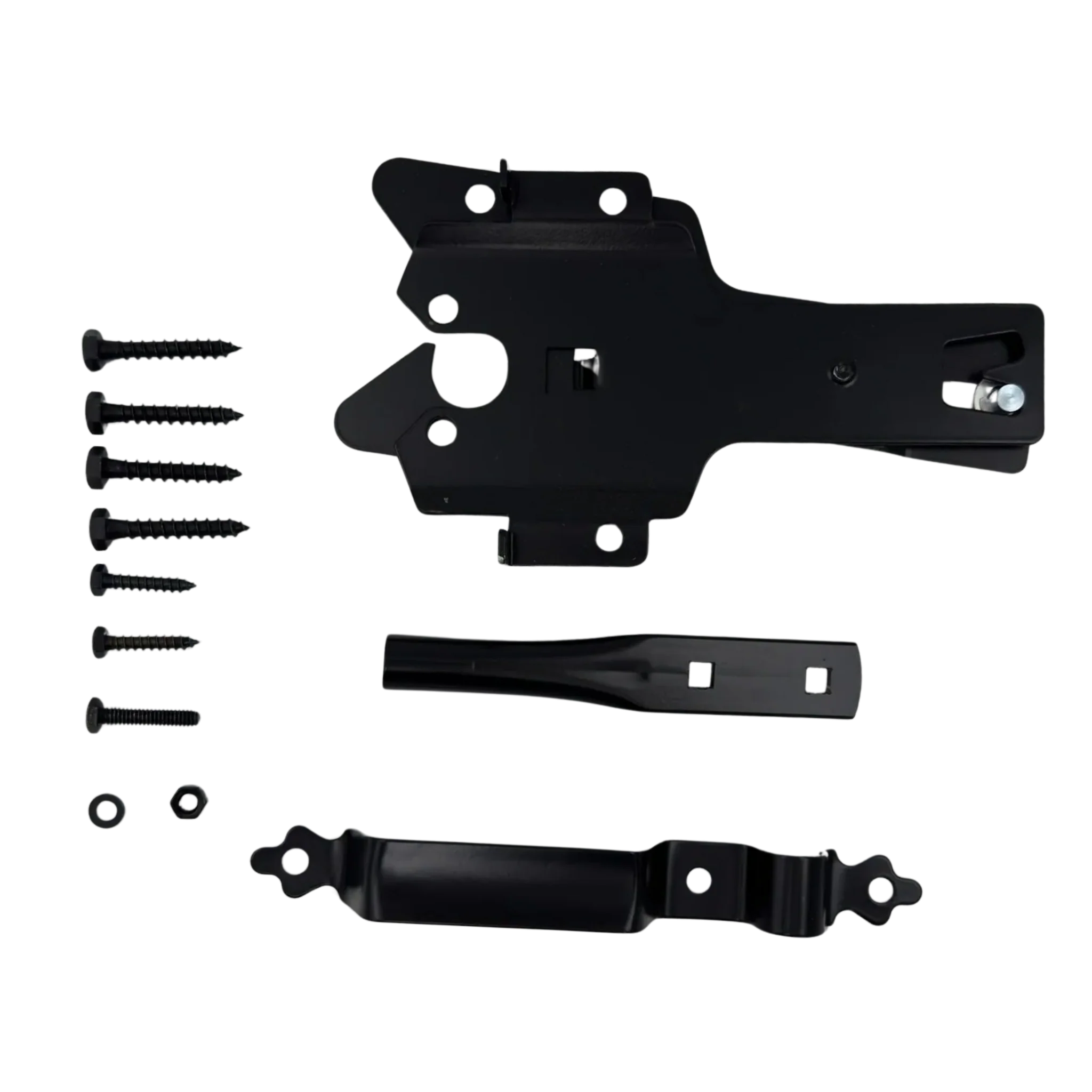 Black Deluxe Vinyl Gate Latch Kit with Handle for Vinyl Fence Systems