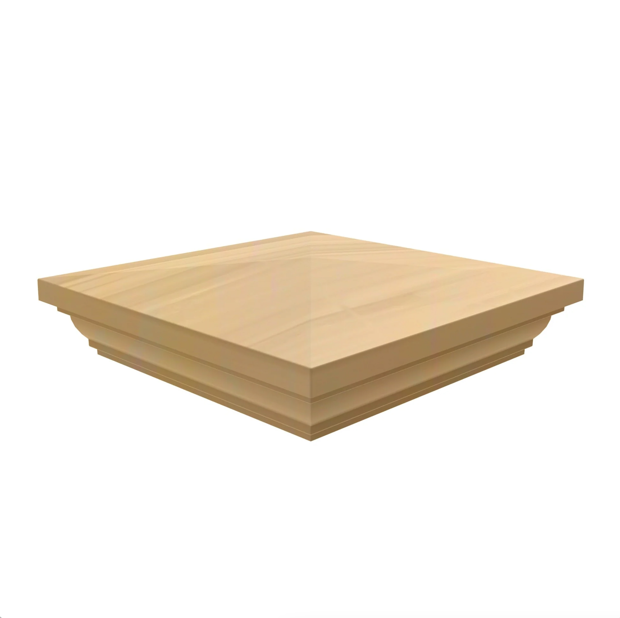 New England 4 Inch Wood Post Cap for Chain Link Fence – Wood Finish