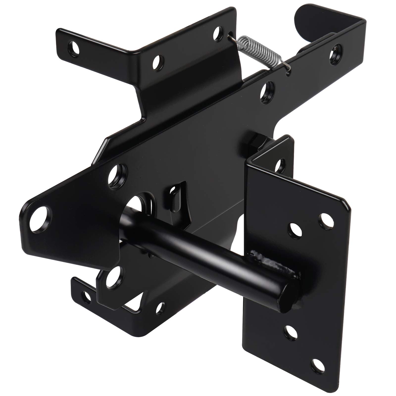 Black Steel Post Latch for Wood Gate – Heavy-Duty Gate Hardware for Wooden Fences